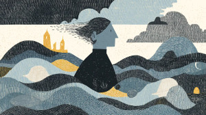 Solitary Figure Adrift Vinyl Car Decal Sticker – Waterproof & UV-Resistant 8"