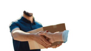 Smiling Delivery Driver Vinyl Car Decal Sticker – Waterproof & UV-Resistant 8"