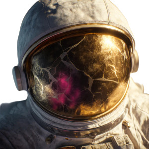 Golden Helmet Astronaut Vinyl Car Decal Sticker – Waterproof & UV-Resistant 8"