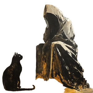 Occult With Cat Vinyl Car Decal Sticker – Waterproof & UV-Resistant 8"