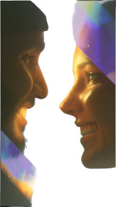 Happy Couple Close-Up Vinyl Car Decal Sticker – Waterproof & UV-Resistant 8"