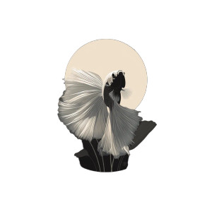 Elegant Betta Fish Vinyl Car Decal Sticker – Waterproof & UV-Resistant 8"