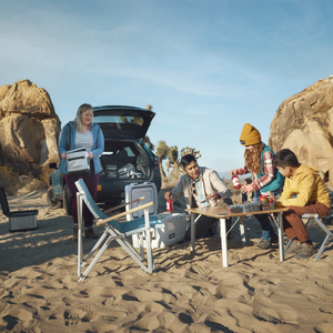 Dometic GO Camp Chair | Comfortably Seat up to 280 Lbs | Lightweight Aluminum & Heavy-Duty Fabric | Foldable with Storage Pocket | Glacier