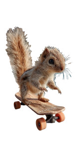 Skateboarding Squirrel V2 Vinyl Car Decal Sticker – Waterproof & UV-Resistant 8"