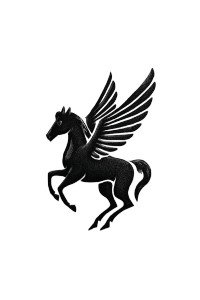 Black Pegasus V3 Vinyl Car Decal Sticker – Waterproof & UV-Resistant 8"
