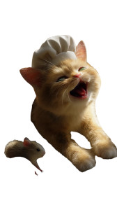Chef Cat Chase Vinyl Car Decal Sticker – Waterproof & UV-Resistant 8"
