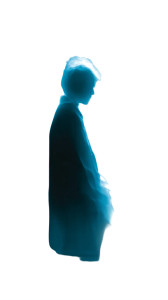 Blurry Blue Ghost Vinyl Car Decal Sticker – Waterproof & UV-Resistant 8"