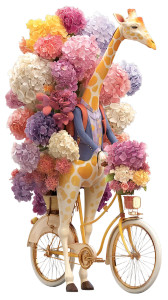 Giraffe On Bicycle Vinyl Car Decal Sticker – Waterproof & UV-Resistant 8"