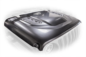 DV8 Offroad Hood HDMBJL-TA Replica; Aftermarket Upgrade Style; Paintable; Steel