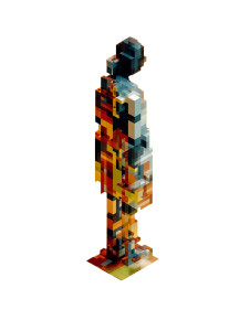 Voxel Person Vinyl Car Decal Sticker – Waterproof & UV-Resistant 8"