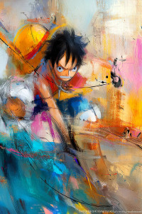 Luffy In Action Vinyl Car Decal Sticker – Waterproof & UV-Resistant 8"