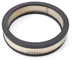 Edelbrock Performance Round Air Filter | White Paper Element | 14" Diameter x 3" | Washable | Fits 5-1/8" Carbs