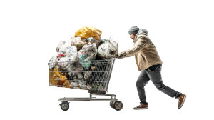 Trash Shopper Vinyl Car Decal Sticker – Waterproof & UV-Resistant 8"