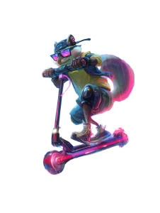 Cyberpunk Squirrel Vinyl Car Decal Sticker – Waterproof & UV-Resistant 8"