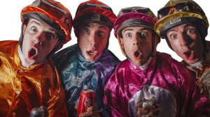 Burping Jockey Guys Vinyl Car Decal Sticker – Waterproof & UV-Resistant 8"