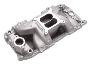Edelbrock Intake Manifold 7562 RPM Air-Gap; 1500-6500 RPM Range; Dual-Plane/Rectangle Port; 4-Barrel Square-Bore Carburetor; Aluminum; Natural