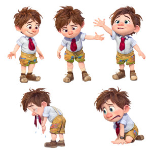 Pixar-Style Boy V6 Vinyl Car Decal Sticker – Waterproof & UV-Resistant 8"