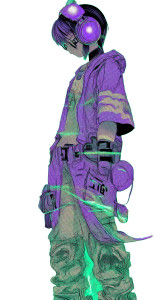 Cyberpunk Anime Character V4 Vinyl Car Decal Sticker – Waterproof & UV-Resistant 8"