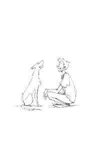 Happy Man & Dog Vinyl Car Decal Sticker – Waterproof & UV-Resistant 8"