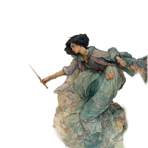 Woman Reaching Wand Vinyl Car Decal Sticker – Waterproof & UV-Resistant 8"