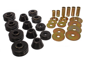 Enhance Your Ride | Energy Suspension Body Mount Bushings | For 1973-1980 Chevy C10, GMC C1500 | Black Polyurethane