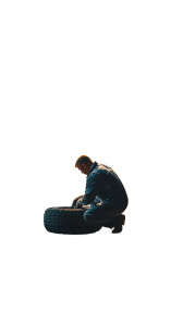 Mechanic Changing Tire Vinyl Car Decal Sticker – Waterproof & UV-Resistant 8"