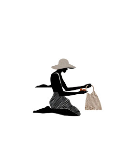 Beach Picnic Woman Vinyl Car Decal Sticker – Waterproof & UV-Resistant 8"