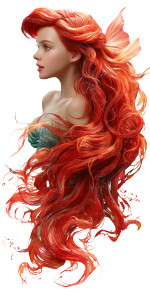 Little Mermaid Portrait Vinyl Car Decal Sticker – Waterproof & UV-Resistant 8"