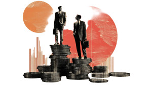 Office Workers Silhouette Vinyl Car Decal Sticker – Waterproof & UV-Resistant 8"