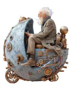 Steampunk World Rider Vinyl Car Decal Sticker – Waterproof & UV-Resistant 8"