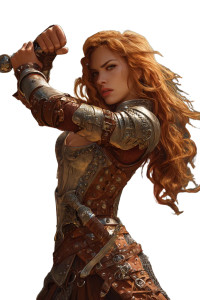 Fiery Warrior Woman V2 Vinyl Car Decal Sticker – Waterproof & UV-Resistant 8"