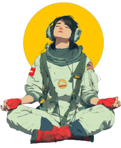 Meditating Astronaut V11 Vinyl Car Decal Sticker – Waterproof & UV-Resistant 8"