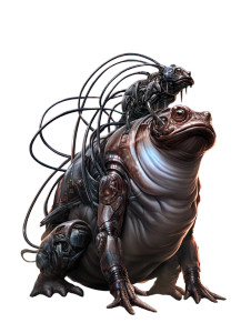 Cybernetic Amphibian Creature Vinyl Car Decal Sticker – Waterproof & UV-Resistant 8"