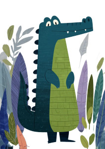 Cute Alligator Illustration Vinyl Car Decal Sticker – Waterproof & UV-Resistant 8"