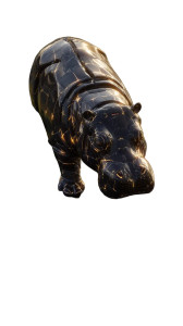 Obsidian Hippopotamus Vinyl Car Decal Sticker – Waterproof & UV-Resistant 8"