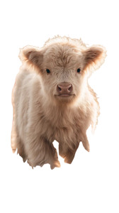 Fluffy Highland Calf Vinyl Car Decal Sticker – Waterproof & UV-Resistant 8"