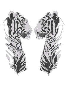 Symmetrical Tigers Vinyl Car Decal Sticker – Waterproof & UV-Resistant 8"