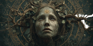 Ethereal Gaia Portrait Vinyl Car Decal Sticker – Waterproof & UV-Resistant 8"