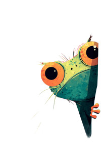 Cute Frog Peeking Vinyl Car Decal Sticker – Waterproof & UV-Resistant 8"