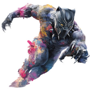 Colorful Black Panther Vinyl Car Decal Sticker – Waterproof & UV-Resistant 8"