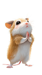 Fluffy Begging Hamster Vinyl Car Decal Sticker – Waterproof & UV-Resistant 8"