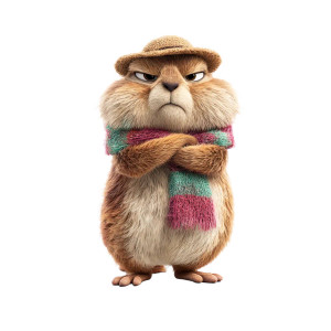 Sulky Groundhog Vinyl Car Decal Sticker – Waterproof & UV-Resistant 8"