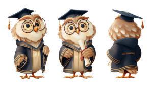 Graduation Owl Mascot Vinyl Car Decal Sticker – Waterproof & UV-Resistant 8"
