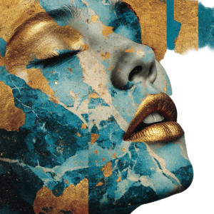 Golden Gaze Woman Vinyl Car Decal Sticker – Waterproof & UV-Resistant 8"