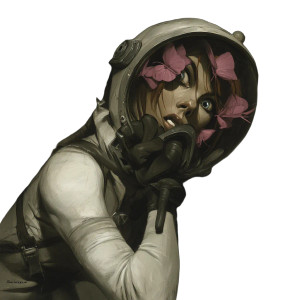 Surreal Astronaut Horror Vinyl Car Decal Sticker – Waterproof & UV-Resistant 8"