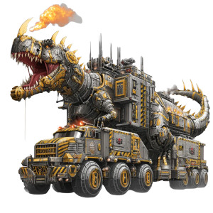 Rig Dinosaur Fusion Vinyl Car Decal Sticker – Waterproof & UV-Resistant 8"