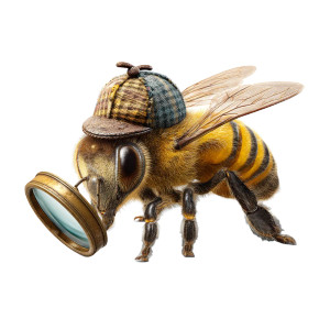 Sherlock Bee Vinyl Car Decal Sticker – Waterproof & UV-Resistant 8"