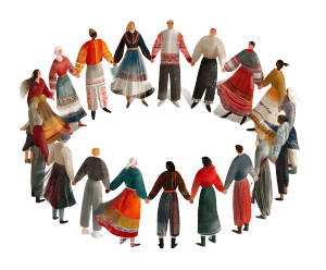 Cultural Circle Dance Vinyl Car Decal Sticker – Waterproof & UV-Resistant 8"