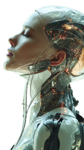 Futuristic Android Beauty Vinyl Car Decal Sticker – Waterproof & UV-Resistant 8"