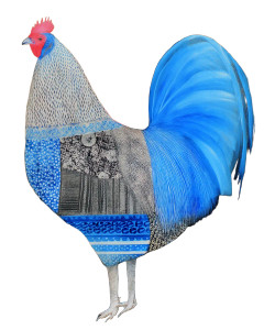 Gzhel Speckled Rooster Vinyl Car Decal Sticker – Waterproof & UV-Resistant 8"